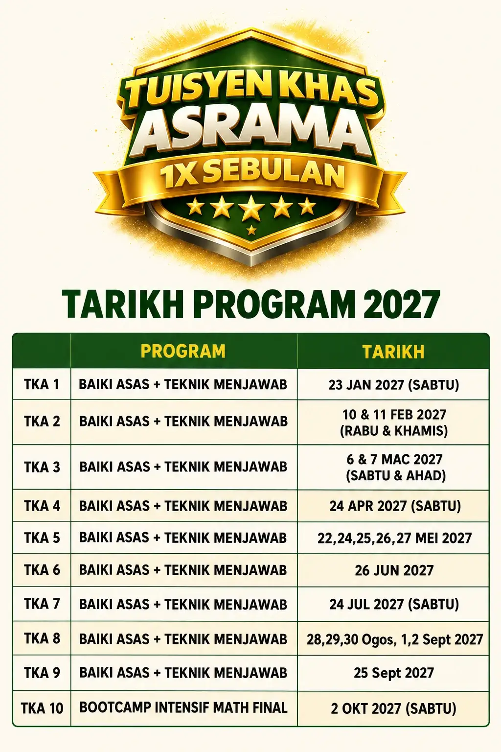 Tarikh Program 2027
